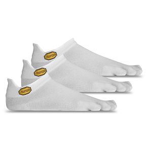 Vibram No Show 3 Pack White Mens 5toe-socks | India-104586